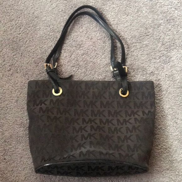 Michael Kors MK Logo Print Tote Shoulder Bag Purse Handbag - Picture 1 of 7